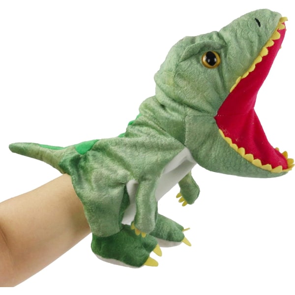 Mjuk dinosauriehanddocka Tyrannosaurus Rex plyschleksak med Ope