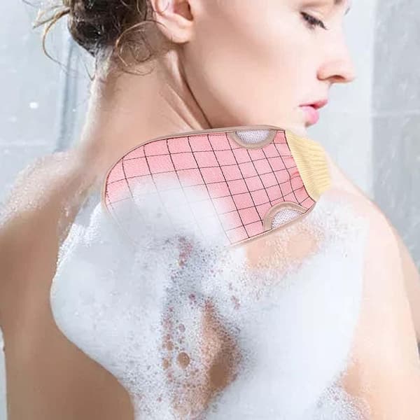 Exfolierande handske, skrubbhandske badhandske, hög elasticitet, inte e