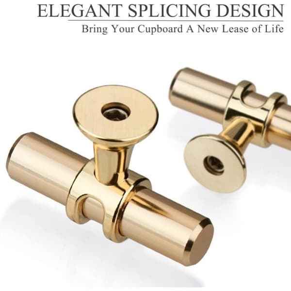 10-pack Guld T-formade Knopp för Låda, Modern Elegant Guld Kökslucka