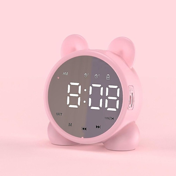 Digital väckarklocka Mini TF-kort Högtalare Bluetooth Radio Cl