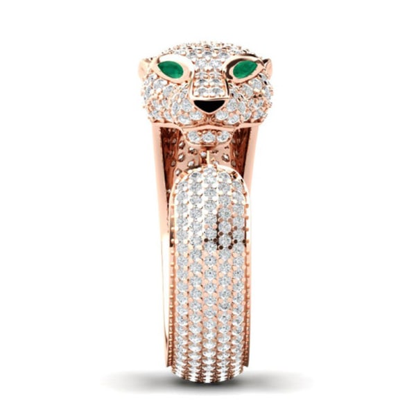 Lejonring Zirkon Pave Ring, roséguld Leopard Ring