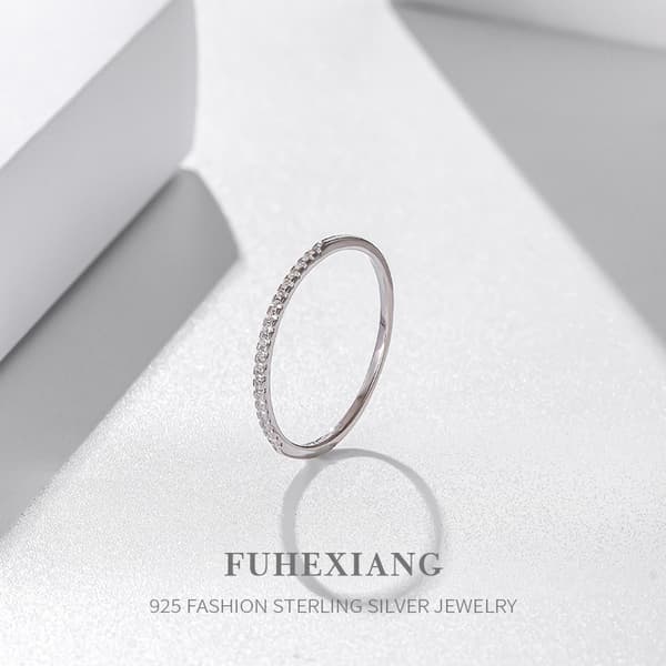 Sterling Sølv Simulert Diamant Stabelbare Ringer Kvinners Eternit