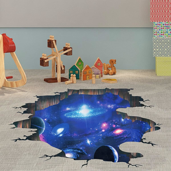 Creative 3D Blue Universe Galaxy Wall Sticker Avtagbar PVC Magic
