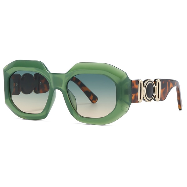 Grønne overdimensjonerte solbriller for menn og kvinner