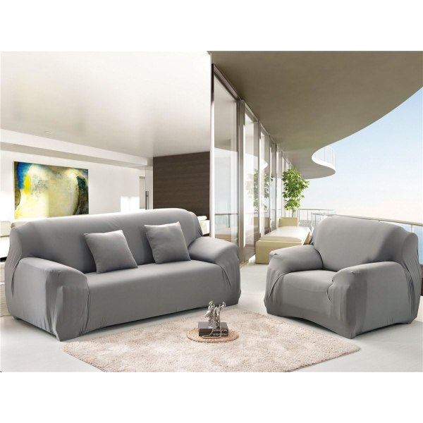 4 istuttava joustava sohvan cover käsinojilla, cover (harmaa, 4 se)