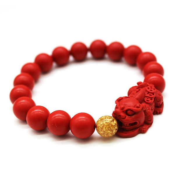 Feng Shui Amulet Armband Prosperity Röd Pärla Armband Med Penda