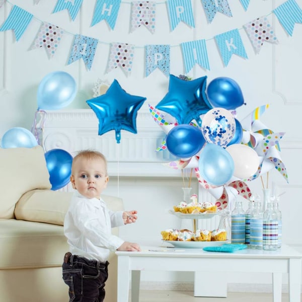 3-årig dreng fødselsdagsballon, blå 3-års fødselsdagsdekorat