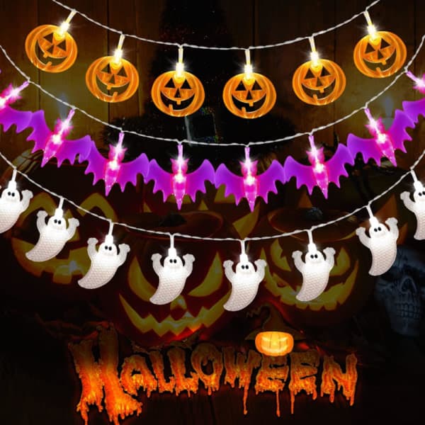3PC 3m 20 lysende krans deko, Halloween lysende krans,