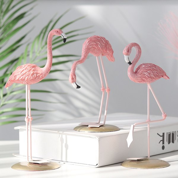 Rosa flamingo prydnader staty borddekorationer figurin