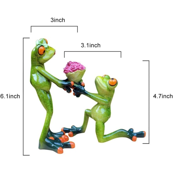 Marry Me Frog Figurine Groda Skulptur Söt rolig kärlekspresent Hem D