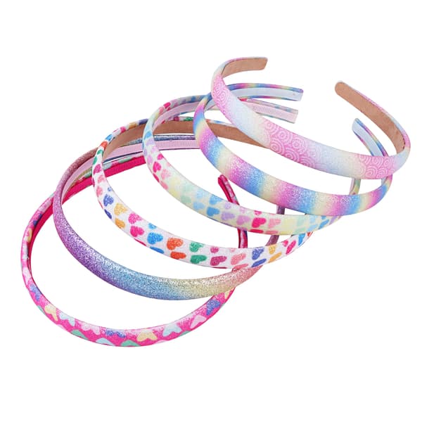 Regnbuehodebånd 6 stk søte hårbånd barnehårbånd for Gi