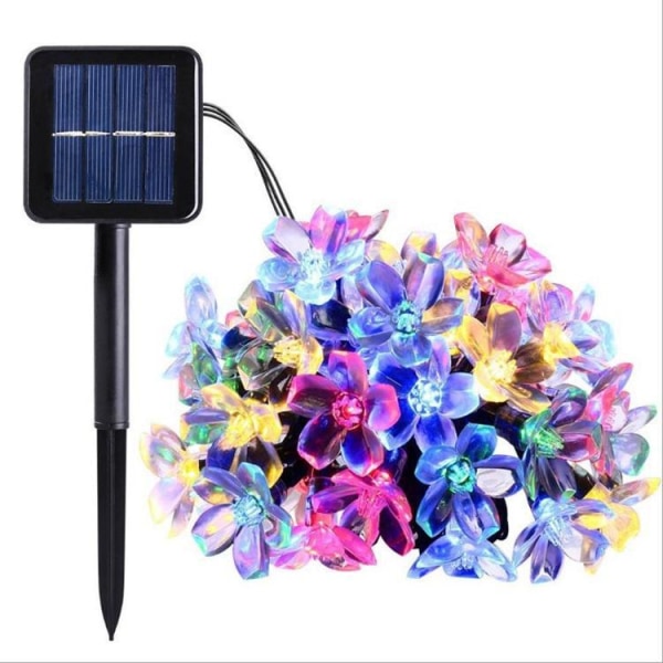 Solar Flower String Lights, 2 Pack 23ft 50LED Solar Fairy Flower