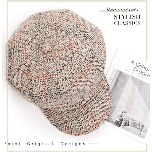 1 stk. Khaki Beret Hat Retro Ternet Efterår Vinter til Kvinder