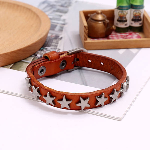 3 stk flettet lær armbånd for menn og kvinner mansjett armbånd