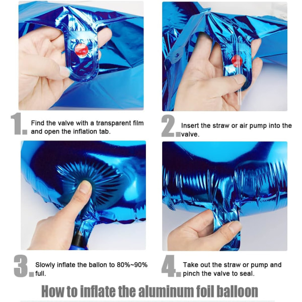 Ballong för pojkens 1:a födelsedag, blå dekoration för 1:a födelsedag, nummer