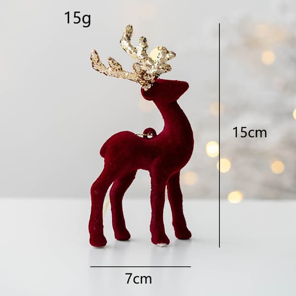 2 st julgranshängande prydnader glitter älgfigur shi