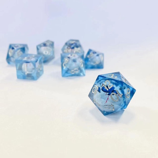 Øjenæble Terningesæt Skarpe Kanter - Dungeons and Dragons Polyhedral Blu