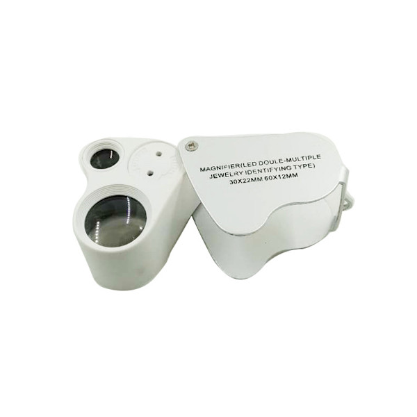 Juvelerarens linsglaslupp 30X & 60X förstoringsglas LED-lampor