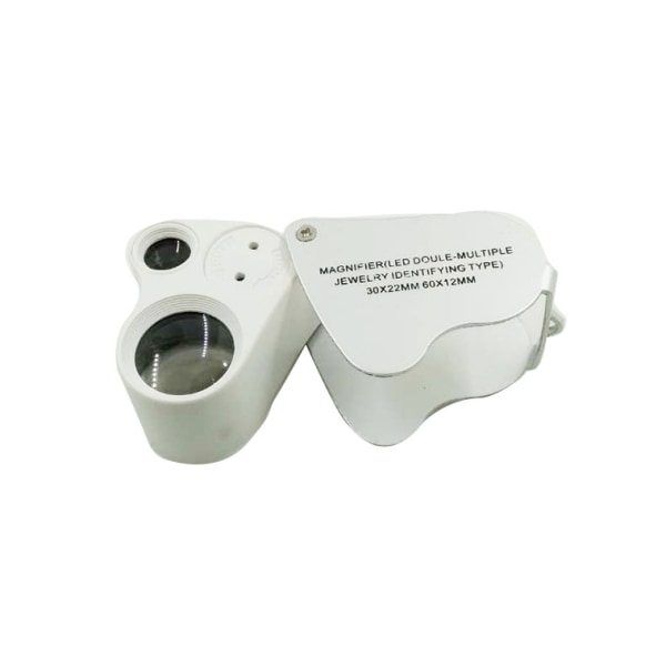 Juvelerer Lens Glas Lupp 30X & 60X Forstørrelsesglas LED-lys