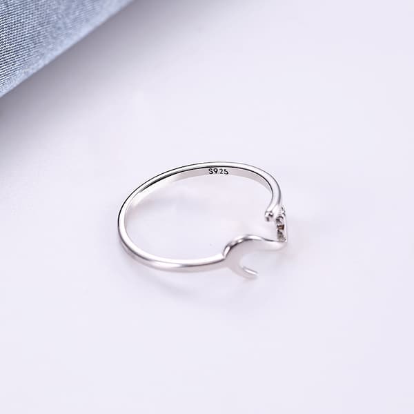 Cubic Zirconia Kat Stjerne Måne Sommerfugl Ring Sød Ring Justerbar