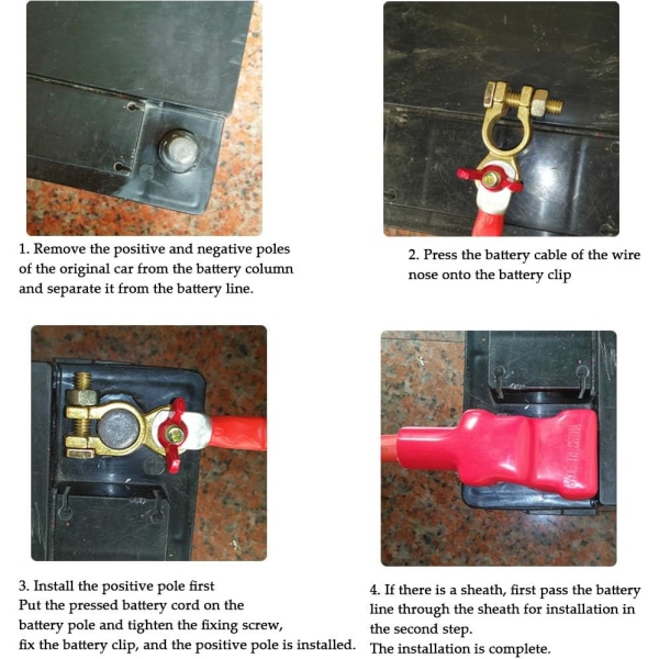 1 par robusta kopparterminaler universella batterikontakter, su