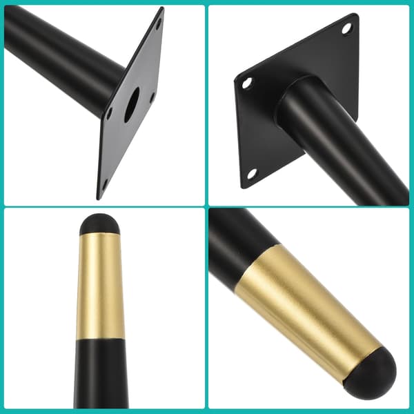 4 stk., sort, guld, 20 cm - Sofa ben - Møbler Skab Bord Seng