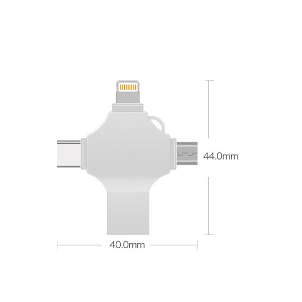 4 i 1 Metal Cross Mobiltelefon USB Flash Drive Velegnet til Appl
