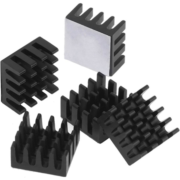Sort Aluminium Heatsink Radiator Kit til Raspberry Pi 3, Pi 2, Pi