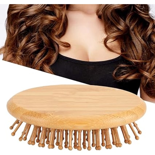 1 st Massagekam, Hår Massager Hårbottenborste för Tillväxt Huvud Bambu Woo