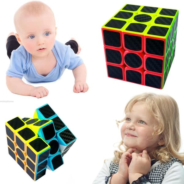 Jigsaw Cube 3x3x3 Ny Cube Carbon Fiber Super Hurtig Mærkat