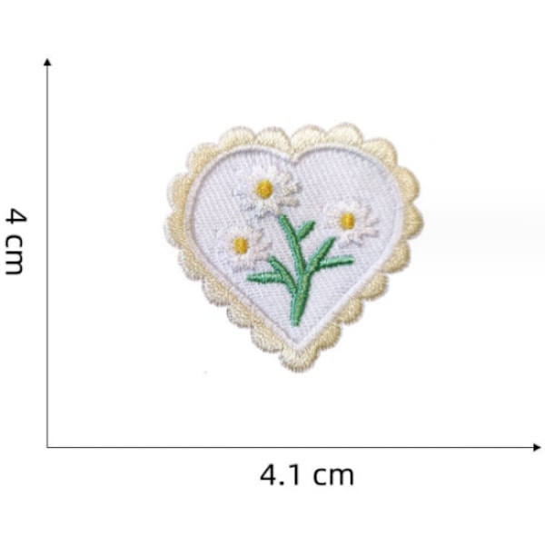 5 stycken kärleksbroderade lappar, broderade självhäftande lappar Sy O