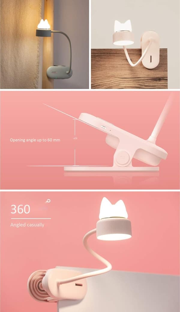 360° Fleksibel Sengelampe, 3 Lysmoduser, LED Øyebeskyttelse