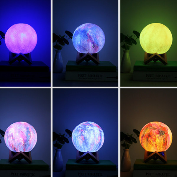 Moon Lamp Lava Lamp NSL Lighting Moon Light 4,8 tum 16 LED Färg
