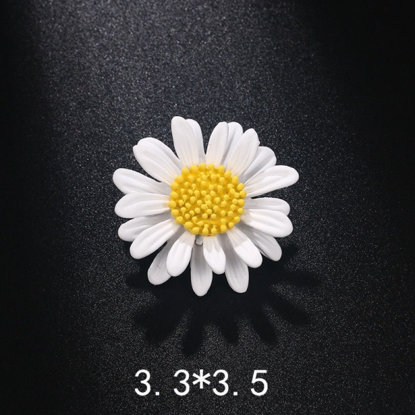 Daisy Brosch Pin, White Sun Flower Brooch.Emalj Charm Daisy Coat