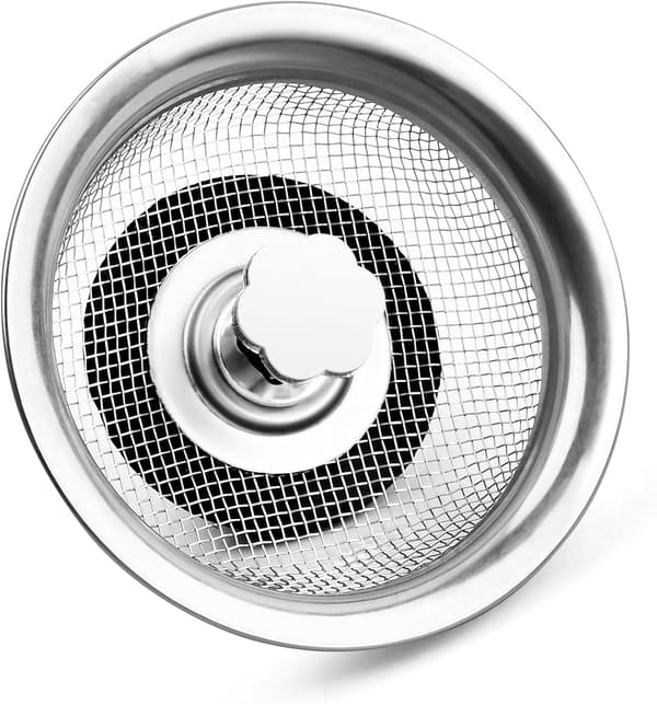 Sil Rostfritt Stål Sil Korg Rostfritt Stål Diskho Sil Kök Avlopp Dusch Höjdjusterbar Gummipropp, Silver