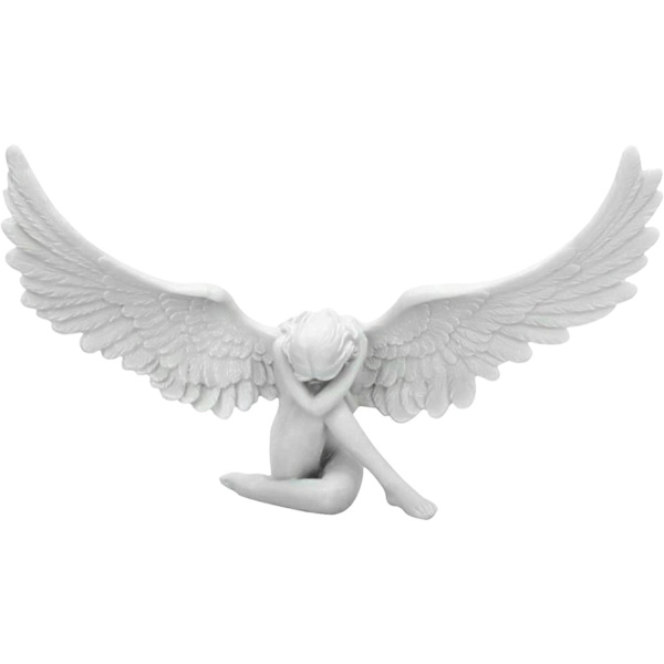 Religiøs Harpiksstatuette I Form Af En Engel Til Haven