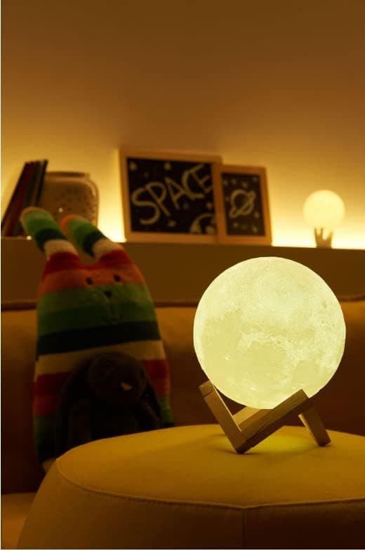 Månelampe, 4,7 tommer - 3D-trykt månelampe - Månelys - Natt