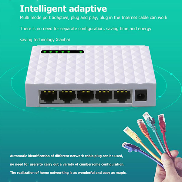 5-portars Gigabit-nätverksswitch för stationär dator 10/100/1000 mbps Ethernet