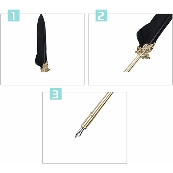 Fyldepen og blæksæt, fjerpen med udskiftelig spids, kalligrafiskrivning, retro signaturpen, luksuriøs fødselsdagsgave til børn, studerende, venner