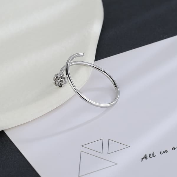Ring, Kvinde Mode Rose Blomst Ring, Blomst Enkelt Ring, Adjus