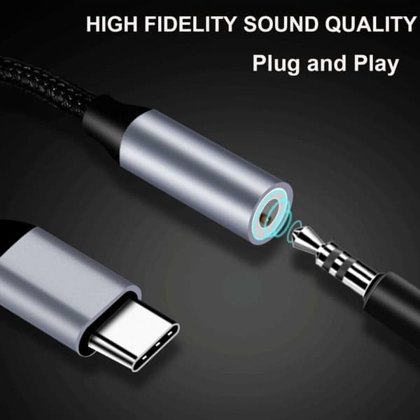 USB C till 3,5 mm Jack, USB C 3,5 mm Adapter, USB C Aux-adapter, USB