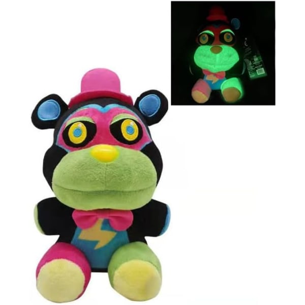 Security Breach Glow plyschar Blacklight Glamrock Freddy Plush Gl