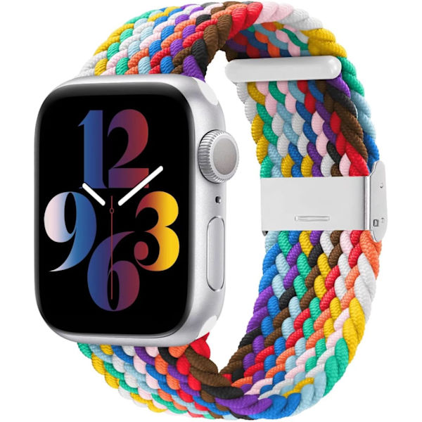 Flätat Solo Loop Elastiskt Band Kompatibelt med Apple Watch