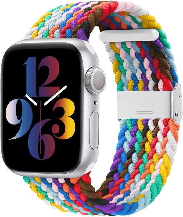 Flettet Solo Loop Elastisk Bånd Kompatibel med Apple Watch