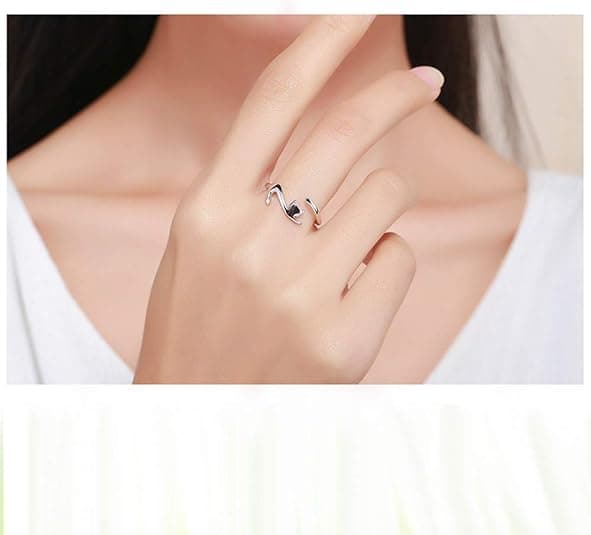 Sød kat åben statement ring 925 sterling sølv justerbar Simpl