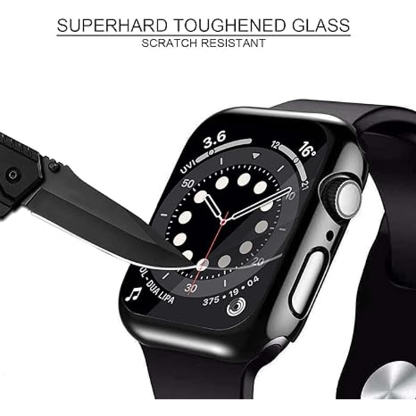 Kompatibel med Apple Watch Series 6/5 /4 /SE 40mm etui med glas