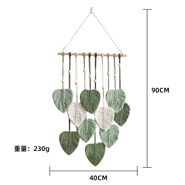 1 st grön macramé väggbonad bohemisk handgjord macramé väggtapp
