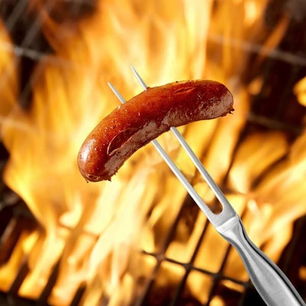 Kødspyd, rustfrit stål, professionelt grillspyd, sølv, 27 cm