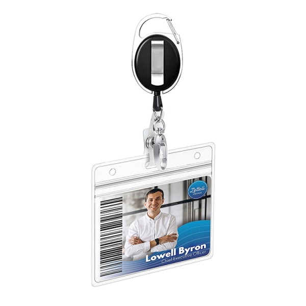 2 stk. Badge Reel Retractable - ID Badge Reel med hurtigutløsning