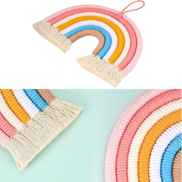 Regnbue Macrame, Vævning Gobelin Dekoration, Bohomian Håndlavet Mac